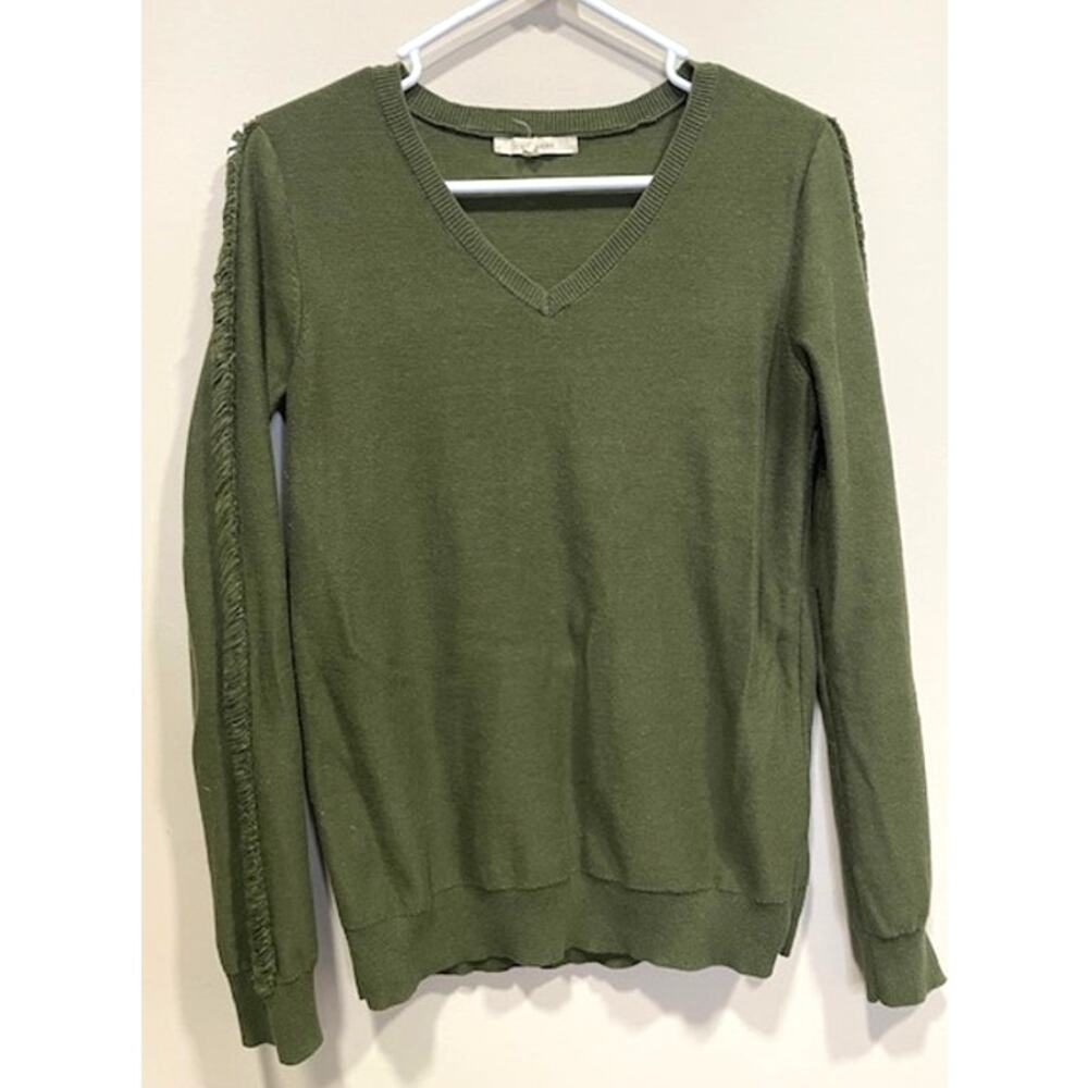 41 Hawthorn Sweater Womens Small Green Casual Open Knit Sleeves